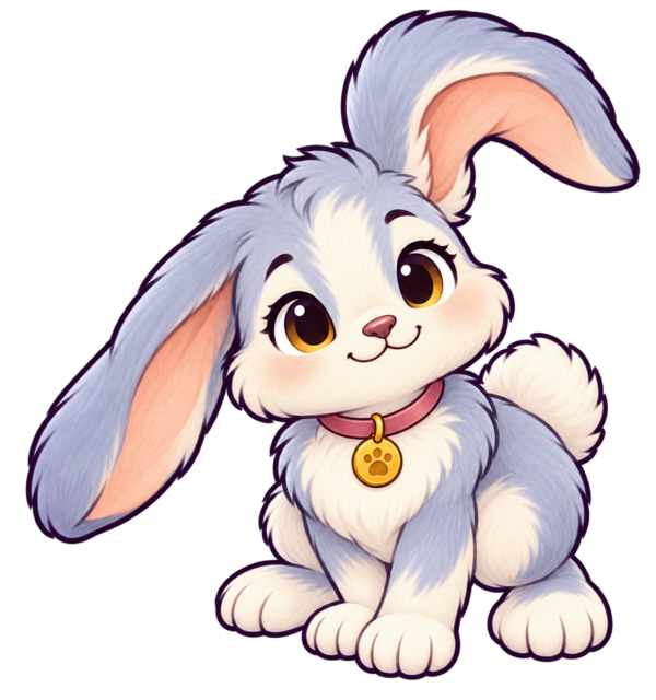 A blue rabbit companion